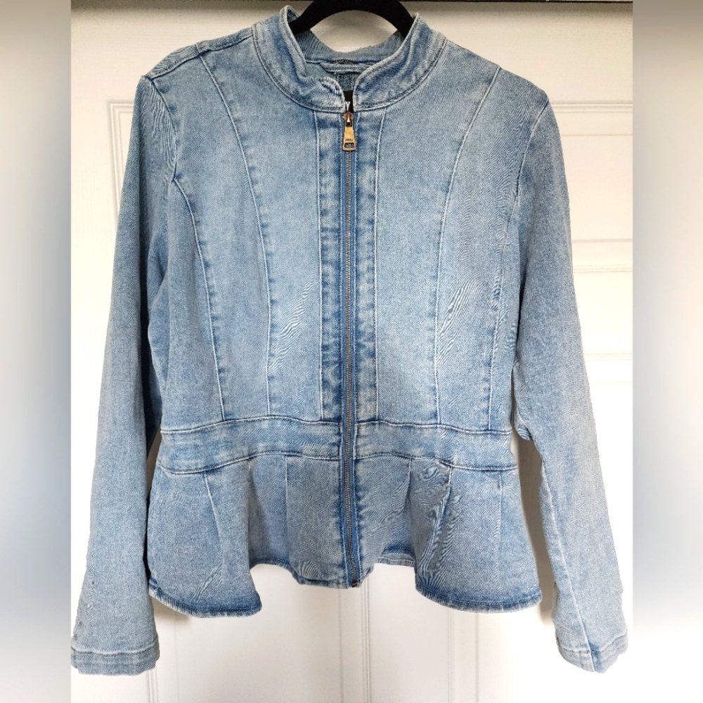 DKNY Denim Blue Women's Peplum Jacket
